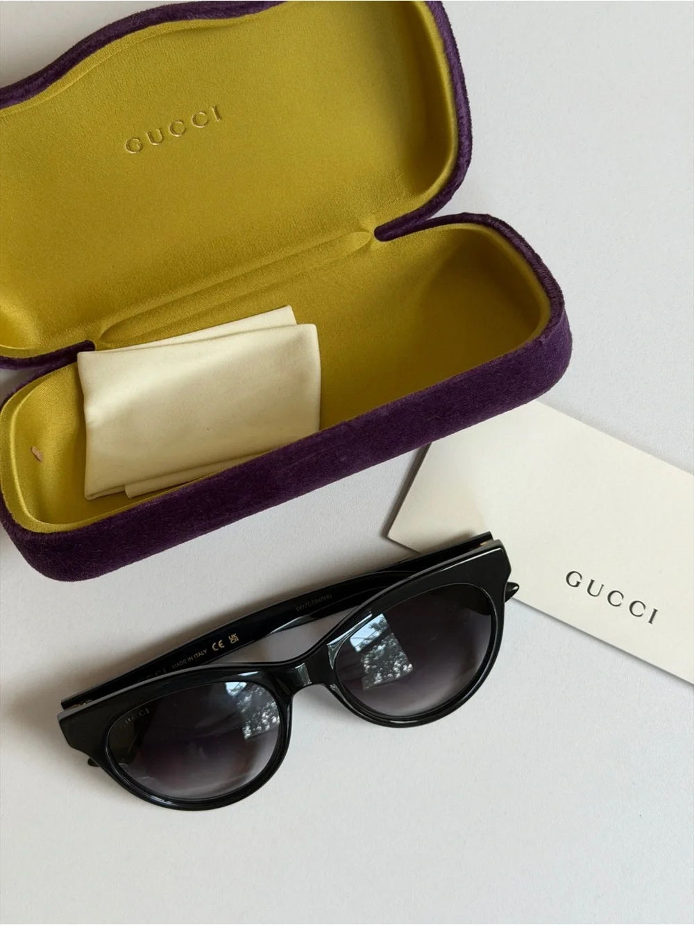Gucci Women's Black Cat-Eye Sunglasses
